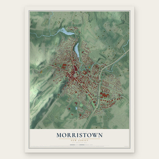 Morristown, New Jersey map print, the full design