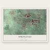 Springdale, Ohio map print, the full design