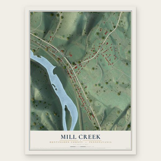 Mill Creek, Huntingdon County, Pennsylvania map print, the full design