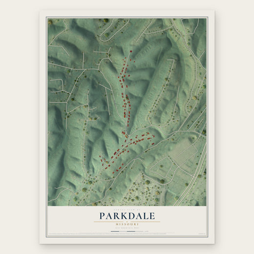 Parkdale, Missouri map print, the full design