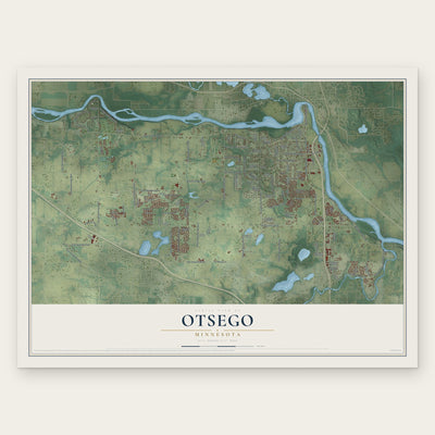 Otsego, Minnesota map print, the full design