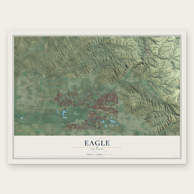 Eagle, Idaho map print, the full design