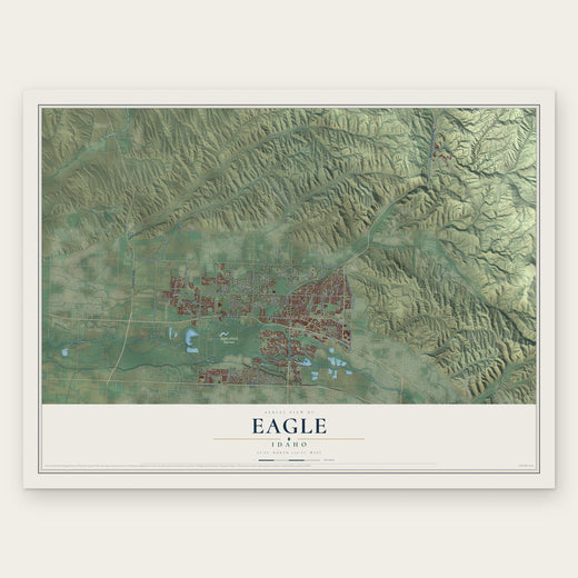 Eagle, Idaho map print, the full design