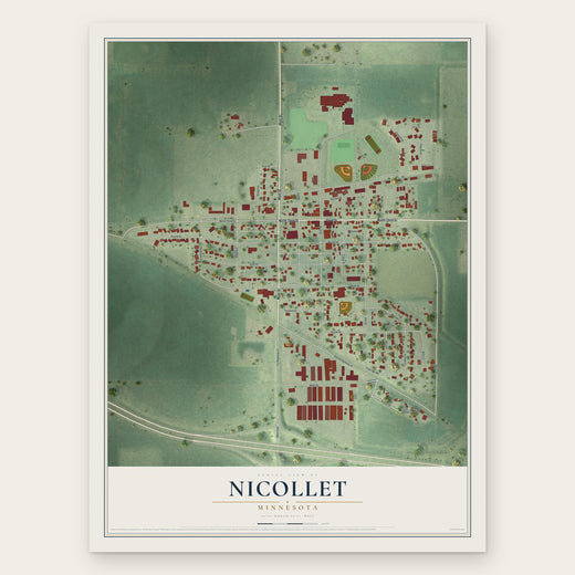Nicollet, Minnesota map print, the full design