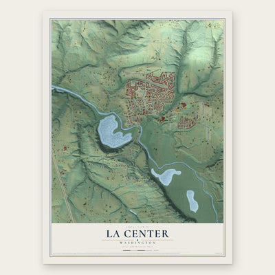 La Center, Washington map print, the full design