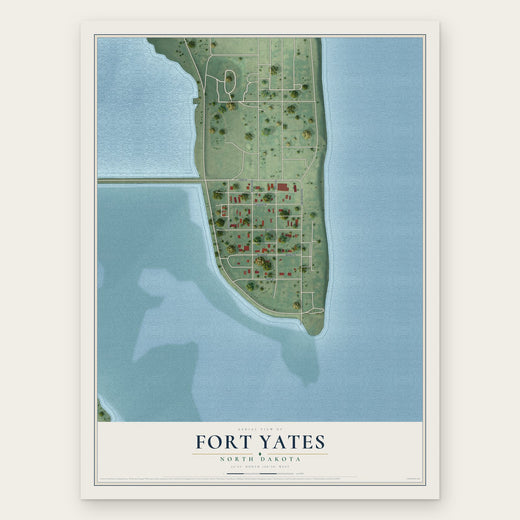 Fort Yates, North Dakota map print, the full design