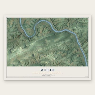Miller, Perry County, Pennsylvania map print, the full design
