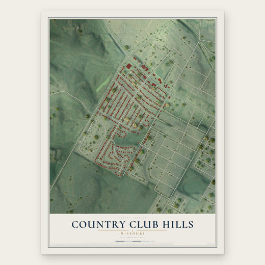 Country Club Hills, Missouri map print, the full design