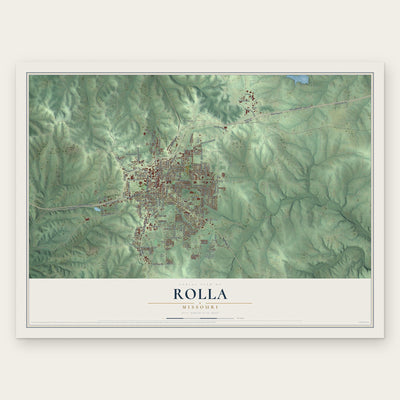 Rolla, Missouri map print, the full design