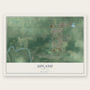 Upland, Indiana map print, the full design