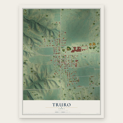 Truro, Iowa map print, the full design