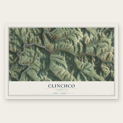 Clinchco, Virginia map print, the full design