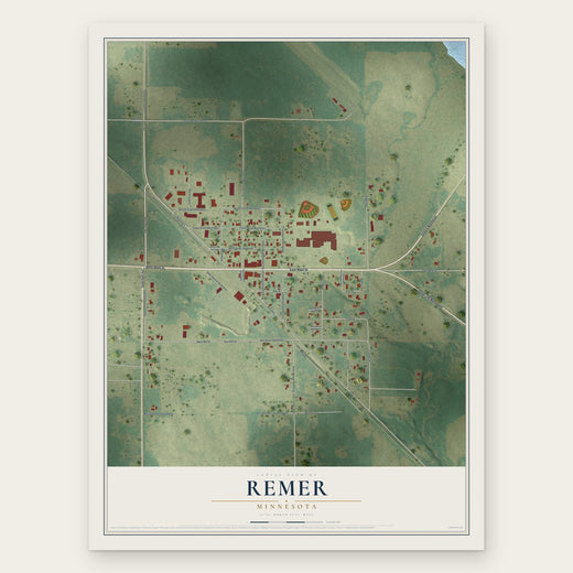 Remer, Minnesota map print, the full design
