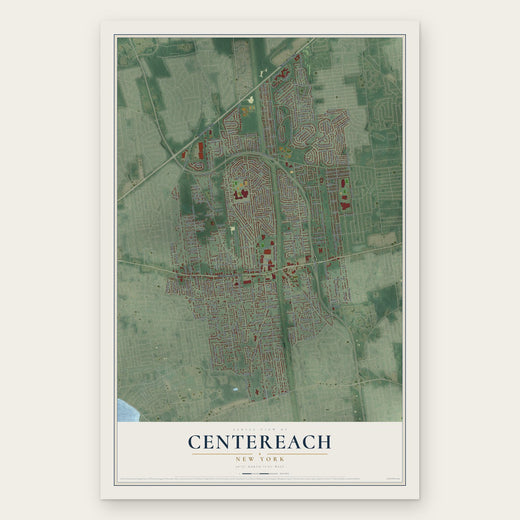 Centereach, New York map print, the full design