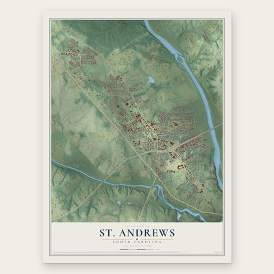 St. Andrews, South Carolina map print, the full design