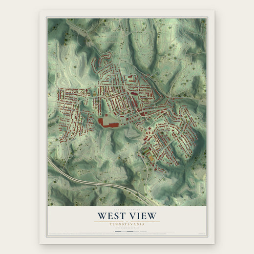 West View, Pennsylvania map print, the full design