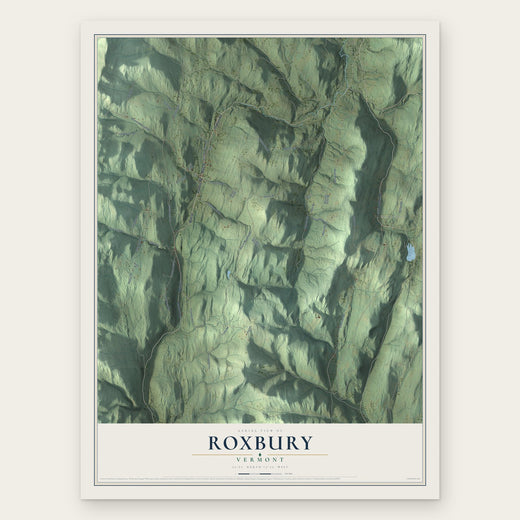 Roxbury, Vermont map print, the full design