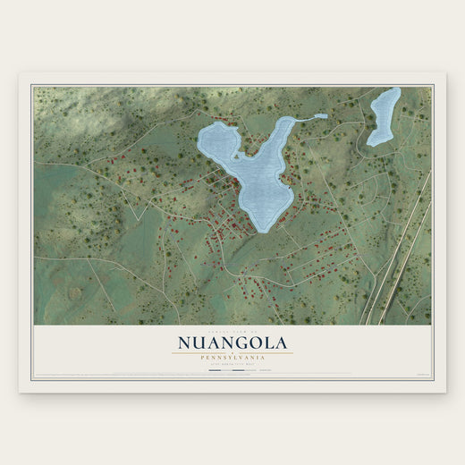 Nuangola, Pennsylvania map print, the full design