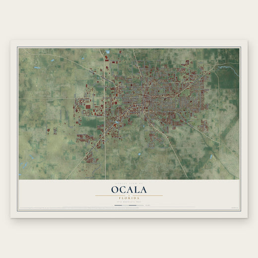 Ocala, Florida map print, the full design