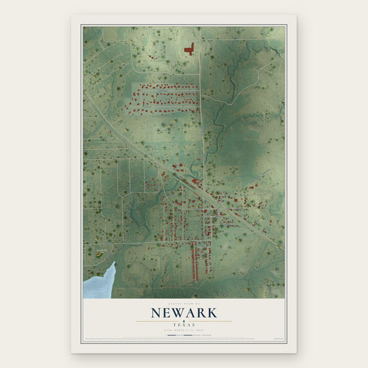 Newark, Texas map print, the full design