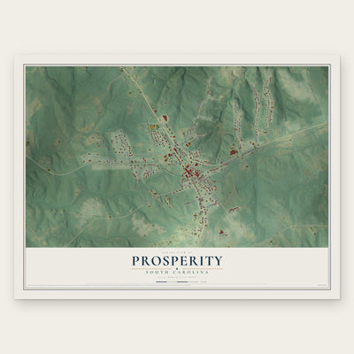 Prosperity, South Carolina map print, the full design