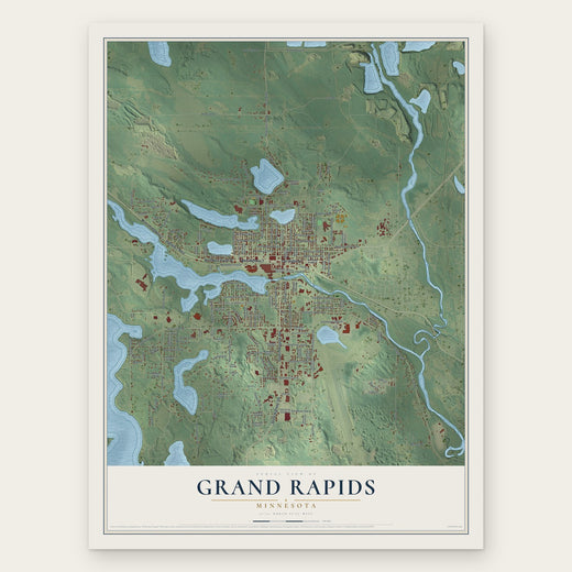 Grand Rapids, Minnesota map print, the full design