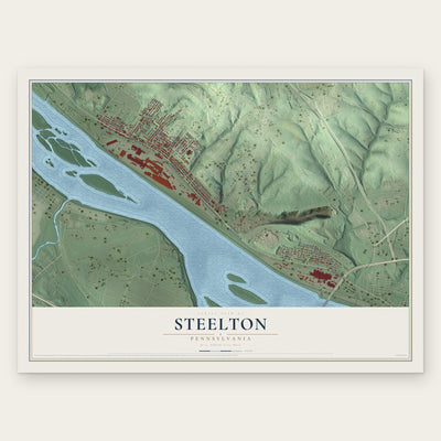 Steelton, Pennsylvania map print, the full design