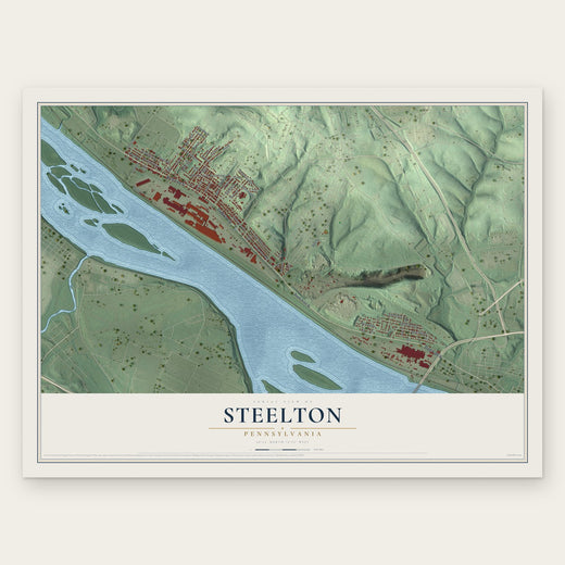 Steelton, Pennsylvania map print, the full design
