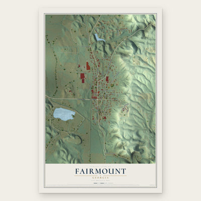 Fairmount, Georgia map print, the full design