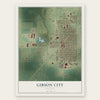 Gibson City, Illinois map print, the full design