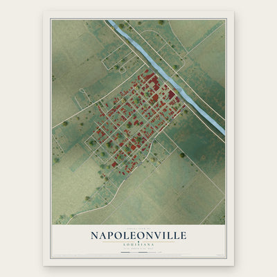 Napoleonville, Louisiana map print, the full design