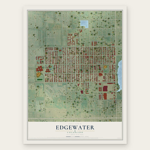 Edgewater, Colorado map print, the full design