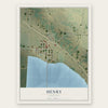 Henry, Nebraska map print, the full design