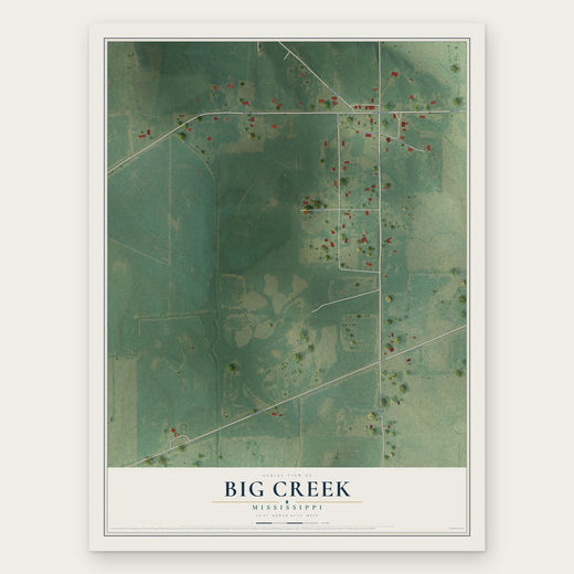 Big Creek, Mississippi map print, the full design