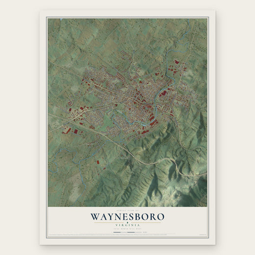 Waynesboro, Virginia map print, the full design