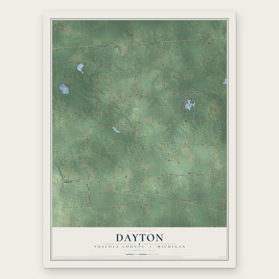Dayton, Tuscola County, Michigan map print, the full design