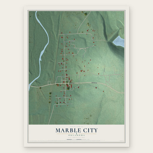 Marble City, Oklahoma map print, the full design