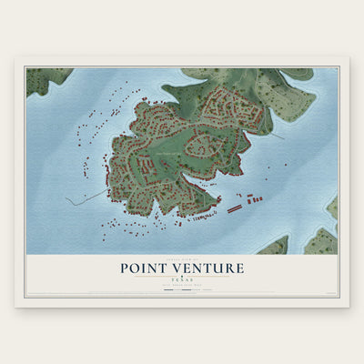 Point Venture, Texas map print, the full design