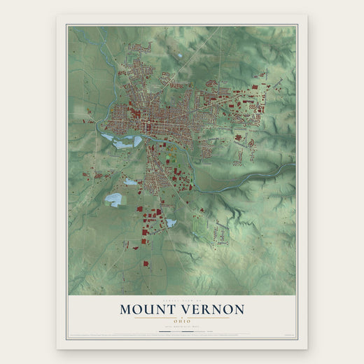Mount Vernon, Ohio map print, the full design