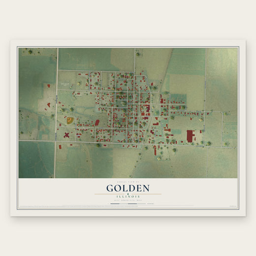 Golden, Illinois map print, the full design