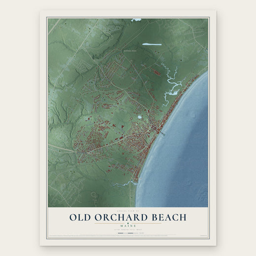 Old Orchard Beach, Maine map print, the full design
