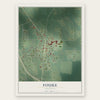 Fouke, Arkansas map print, the full design