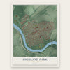 Highland Park, New Jersey map print, the full design