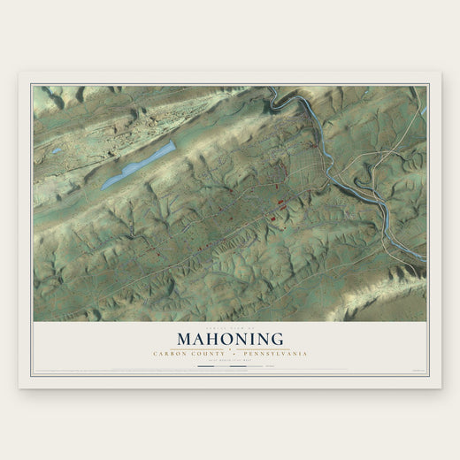 Mahoning, Carbon County, Pennsylvania map print, the full design