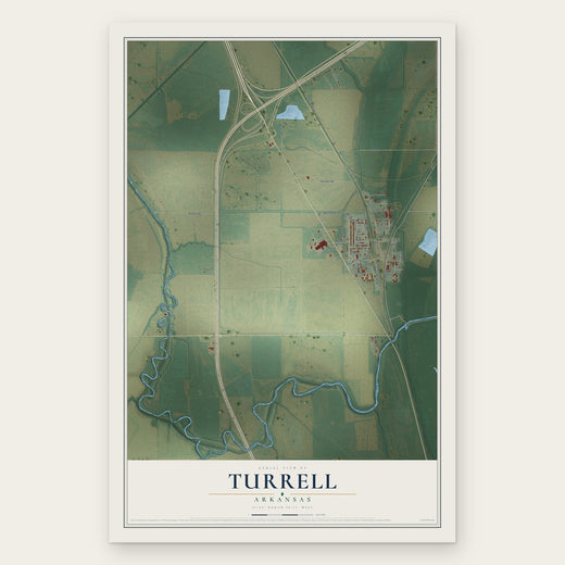 Turrell, Arkansas map print, the full design