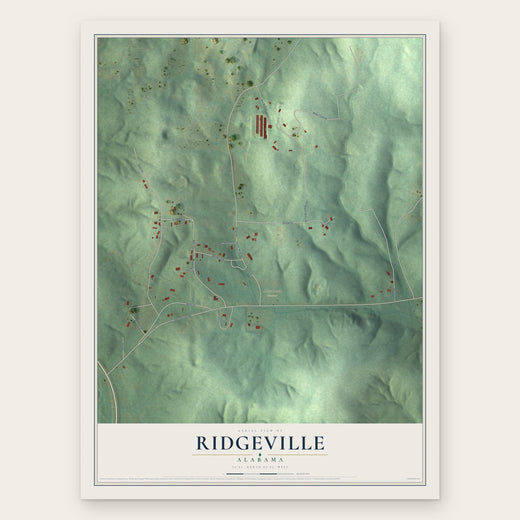 Ridgeville, Alabama map print, the full design