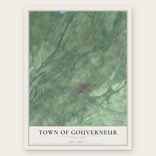 Town of Gouverneur, New York map print, the full design