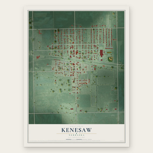 Kenesaw, Nebraska map print, the full design