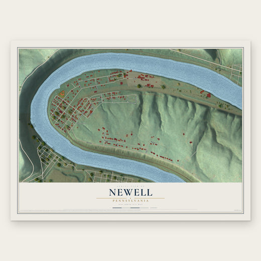 Newell, Pennsylvania map print, the full design