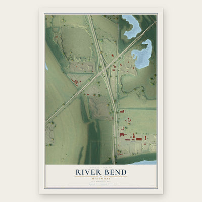 River Bend, Missouri map print, the full design